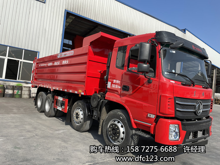 東風(fēng)輕量化前四后八濰柴300馬力工程自卸車(chē)新工藝瓦楞板貨箱